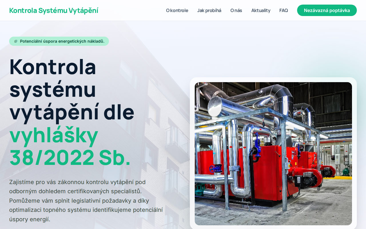 Kontrola systému vytápění